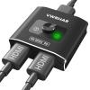 HDMI Switch Splitter 4K@60hz, Aluminum HDMI 2.0 Switcher 2 in 1 Out, HDMI Splitter 1 in 2 Out, Bi-Directional Switch Support 4K 3D HDR for Xbox PS5/4/3 Blu-Ray Player Fire Stick Roku HDTV view 1