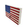 FixtureDisplays American Flag Gun Cabinet Safe with Lock 2 Keys Wall Mount Art Decor Concealed Metal Wood Storage Shelf 22x15x3" Men Husband Father Birthday Gift 10099-2D view 1
