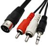 Seadream 6Feet Din 5 Pin to Dual RCA Cable; 5 Pin Din Plug to 2 RCA and 3 Port 3.5mm Audio Adapter Cable view 1