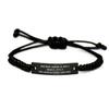 Cute But Rude Amateur Radio Gifts for Friends, Amateur Radio is not a Hobby. It's a., Sarcastic Amateur Radio Black Rope Bracelet, Engraved Bracelet from view 1