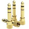bestune 6.35mm (1/4 Inch) Male to 3.5mm (1/8 Inch) Female Audio Adapter Gold Plated Stereo Phone Screw-On Adapter for Guitar Headphones Amp, 4Pcs view 1