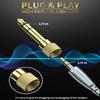 bestune 6.35mm (1/4 Inch) Male to 3.5mm (1/8 Inch) Female Audio Adapter Gold Plated Stereo Phone Screw-On Adapter for Guitar Headphones Amp, 4Pcs view 3