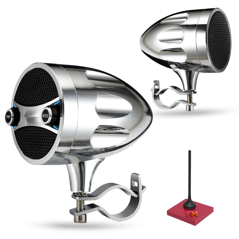 Bluetooth Motorcycle Speakers - Waterproof, 200W RZR Speakers for ATV/UTV, Golf Cart & Jet Ski Sound Bar