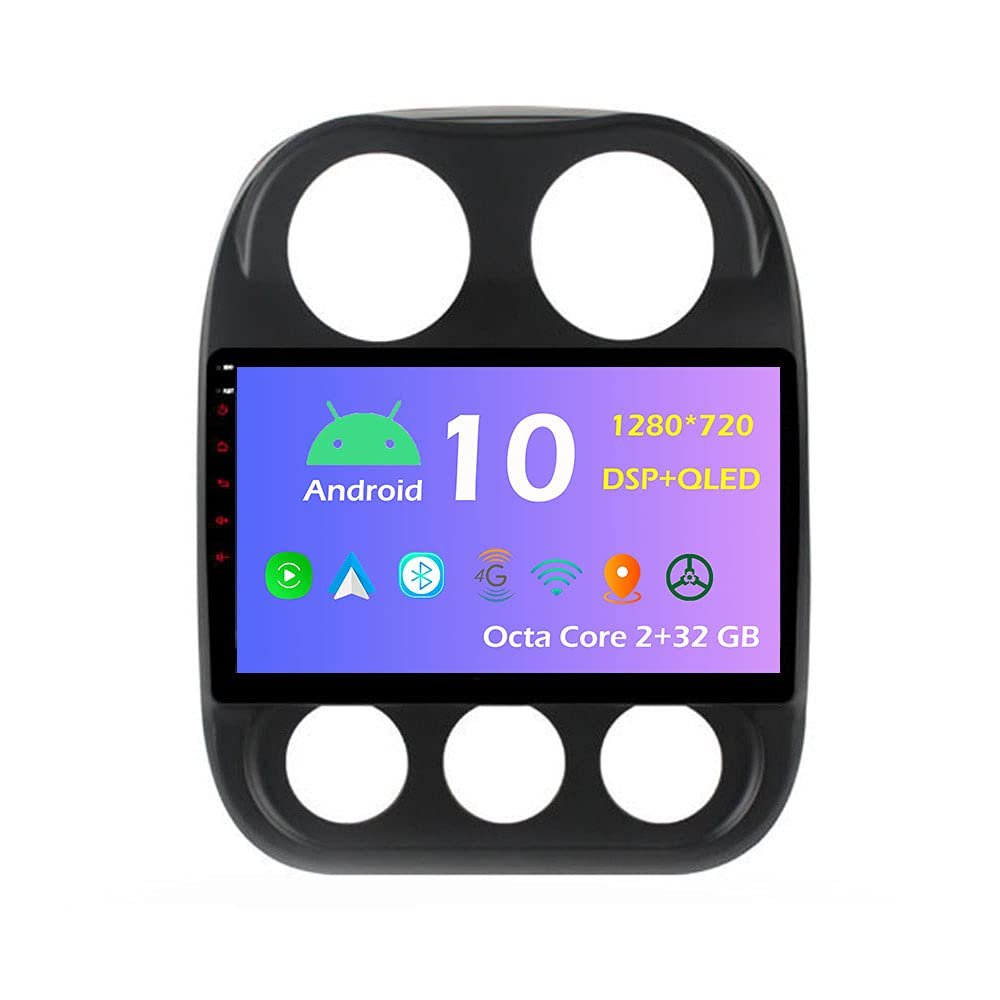 10.1'' Android 10.0 Car Radio Stereo Fit for JEEP Compass 2010~2016 Head Unit GPS Navigation Carplay 4G WIFI Bluetooth