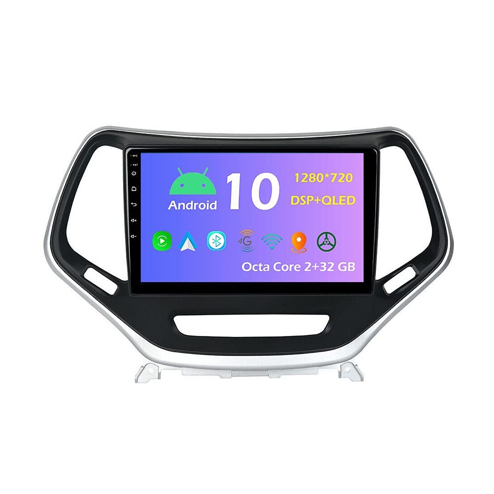 10.1'' Android 10.0 Car Radio Stereo Fit for Jeep Cherokee 2014-2017 Head Unit GPS Navigation Carplay 4G WIFI Bluetooth