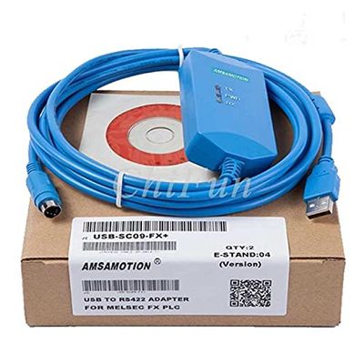 Davitu Power Cables - Package for PLC programming cable FX0N/FX1N/FX2N/FX0S/FX1S/FX3Useries data download line USB-SC09-FX - (Color: Isolated type)