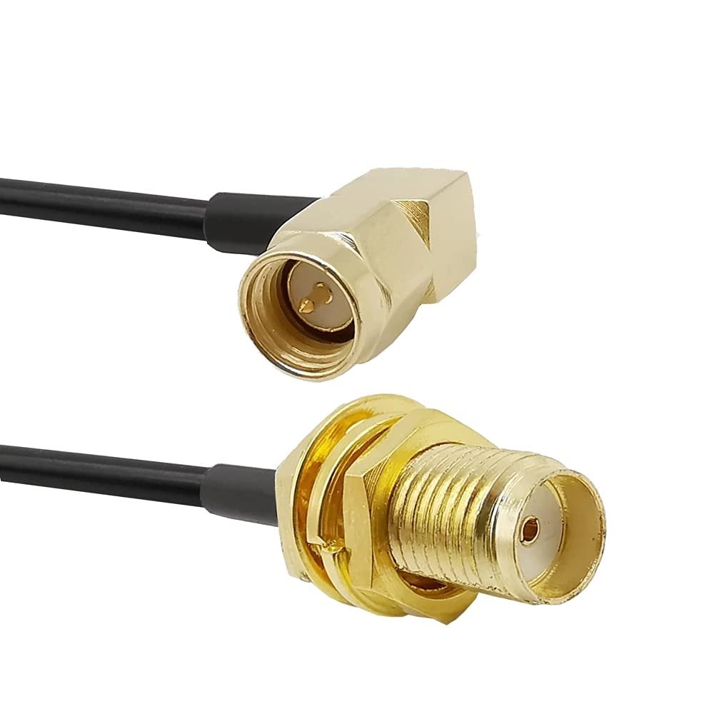Davitu Power Cables - 1-20M SMA Male Right Angle to SMA Female Antenna Cable LMR 200 RF Cable Low Loss SMA Plug to SMA Jack Antenna LMR 200 Cable - (Color: 15M)