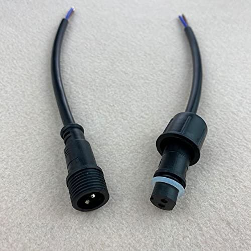 Davitu Wires & Cables - xConnect 2 Core BLACK Waterproof pigtail,50cm long each;male and female;xConnect;18AWG wire - (Color: Black, Length: 50cm, Specification: 18 AWG)