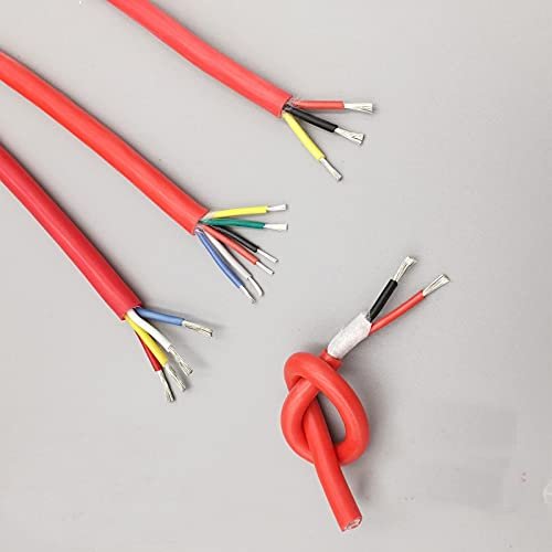 Davitu Wires & Cables - 10M flexible silicone Shielded Cable 4 Core silicone wire high temperature Multimeter lead wire cable - (Color: Red, Length: 4X0.3Square)