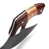 Bushcraft Custom Handmade Damascus Steel Ulu Knife - Alaskan Ulu Knife With Sheath - Multi-Purpose Alloy Steel Knife For Skinning, Hunting, Chopping, (Rose Wood & Olive) view 3