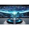 Leyiyi 12x8ft Spaceship Interior Backdrop Porthole White Blue Landscape Futuristic Photography Backdrops Spacecraft Cabin Astronomy Universe Galaxy Outer Space Station Photo Studio Props view 1