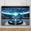 Leyiyi 12x8ft Spaceship Interior Backdrop Porthole White Blue Landscape Futuristic Photography Backdrops Spacecraft Cabin Astronomy Universe Galaxy Outer Space Station Photo Studio Props view 3