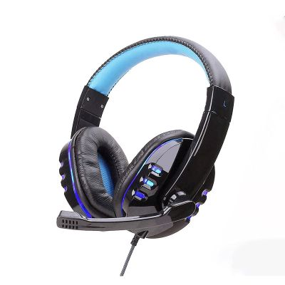 zhanghong Gaming Headset, Wired Stereo Headphones, Noise Canceling Microphone Design, Ultra Thin Speaker Diaphragm, Adjustable Headband (Color : Blue)