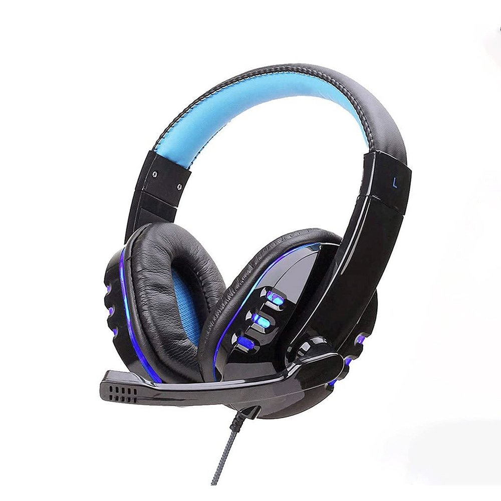 zhanghong Gaming Headset, Wired Stereo Headphones, Noise Canceling Microphone Design, Ultra Thin Speaker Diaphragm, Adjustable Headband (Color : Blue)