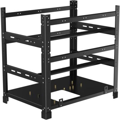 12GPU Stackable Mining Rig Frame, Steel Open Air Mining Rig Case, Solid Miner Frame for Crypto Ethereum ETH RVN Ergo Miner Mining Case Rack Fits Dual Power ATX Motherboard (12 GPU Mining Frame)