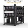 12GPU Stackable Mining Rig Frame, Steel Open Air Mining Rig Case, Solid Miner Frame for Crypto Ethereum ETH RVN Ergo Miner Mining Case Rack Fits Dual Power ATX Motherboard (12 GPU Mining Frame) view 4