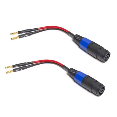 WJSTN Banana Plugs to speakon Speaker Adapter Cablespeakon to Banana Plug Cable 12awg 6in/2 Pack