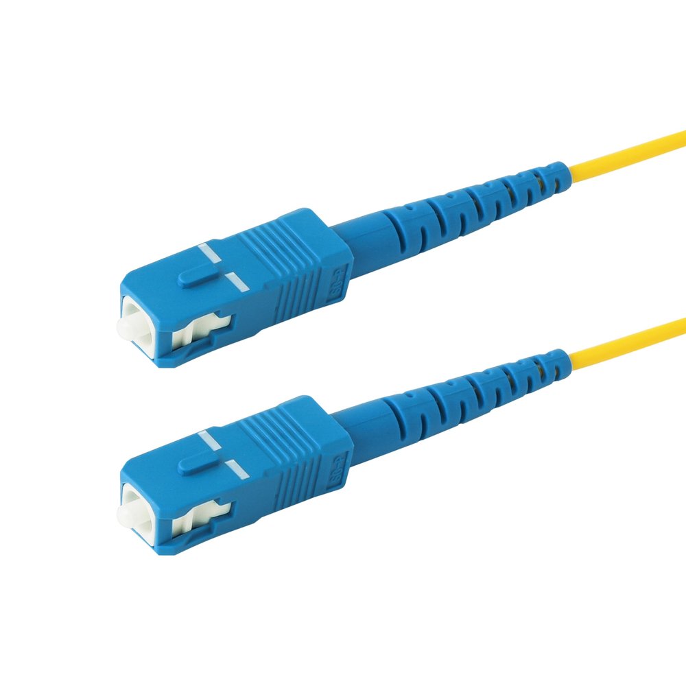 SpeedyFiberTX 1-Pack 55 Meter SC/UPC to SC/UPC 3.0mm Simplex Yellow Riser OFNR Fiber Patch Cable, Corning SMF-28 Singlemode 9/125um OS1/OS2 Compatible Ultra Optical Fiber