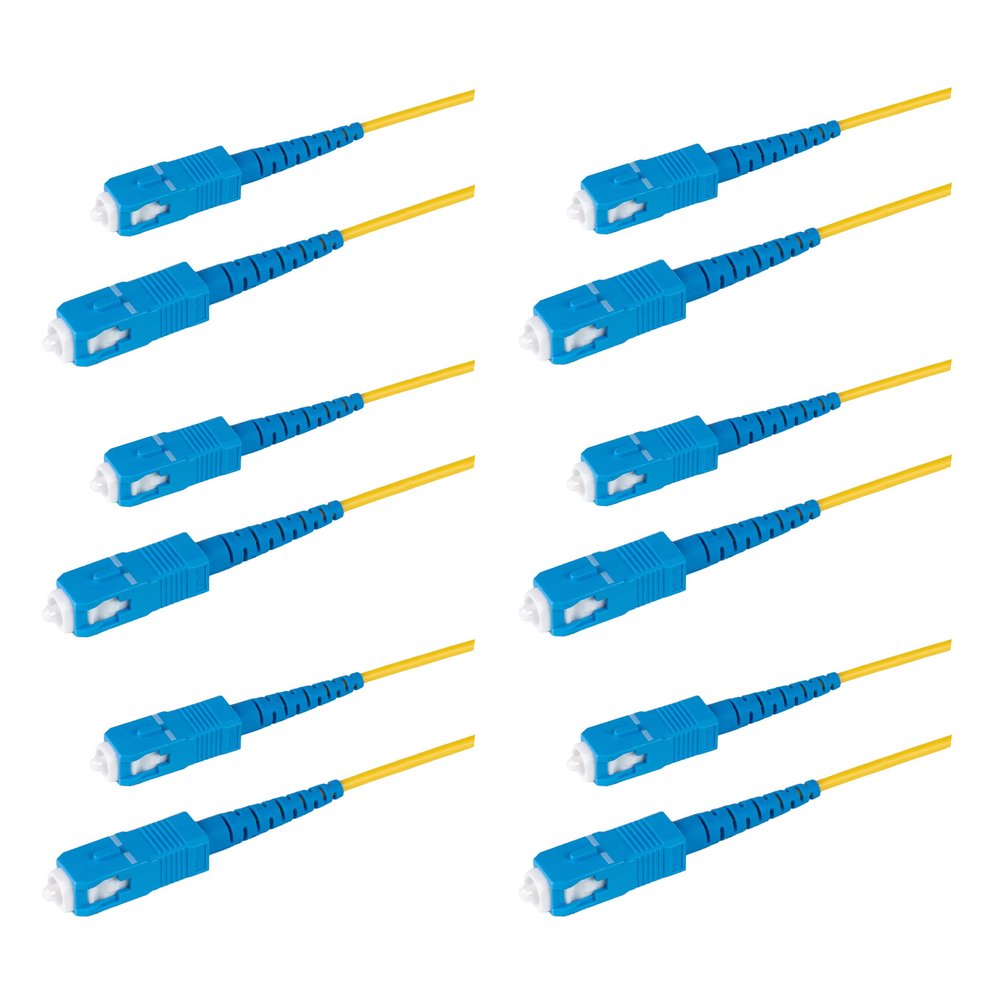 SpeedyFiberTX 6-Pack 7 Meter SC/UPC to SC/UPC 3.0mm Simplex Yellow Riser OFNR Fiber Patch Cable, Corning SMF-28 Singlemode 9/125um OS1/OS2 Compatible Ultra Optical Fiber
