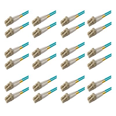 SpeedyFiberTX - 12-Pack 125 Meter Multimode 10G OM3 50/125 Fiber Patch Cable, Duplex LC to LC, Slim Zipcord Fire Retardant Plenum OFNP Cable Jacket