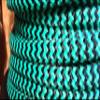 9/16 x 100 ft. Double Braid-Yacht Braid Polyester Rope Hank. Teal/Black Herringbone. view 1