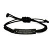 Cute But Rude Joke Amateur Radio Black Rope Bracelet, Amateur Radio is Cheaper, Gifts for Friends, Present from, Engraved Bracelet for Amateur Radio view 1