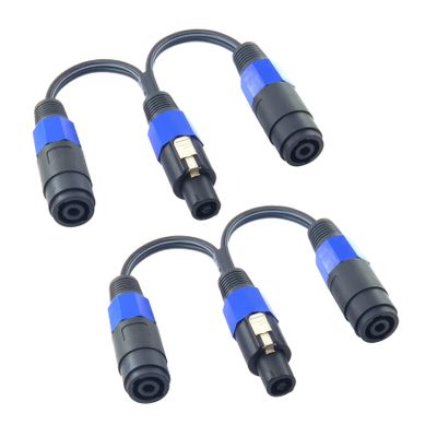 WJSTN speakon Splitter Cable 1 Male 2 Female Speaker Break Out Splitter Speak-on Cable 2 Pole Y Adapter 2Pack (1 Male to 2 Female)