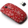 2.4G Wireless Mouse with Cute Pattern Design for All Laptops and Desktops with Nano Receiver - Christmas Vintage Ornate view 1