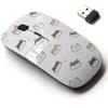 2.4G Wireless Mouse with Cute Pattern Design for All Laptops and Desktops with Nano Receiver - Cartoon Shiba Inu view 1
