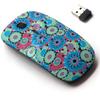 2.4G Wireless Mouse with Cute Pattern Design for All Laptops and Desktops with Nano Receiver - Christmas Stars Snowflakes view 1