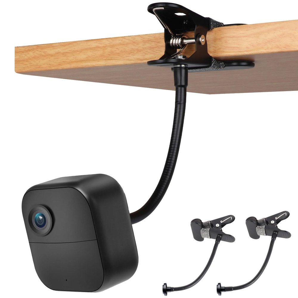 iTODOS 2 Pack Flexible Clip Clamp Mount Compatible with Blink Outdoor 4 (4th Gen)/(3rd Gen) XT3/Blink XT/XT2/Mini,8 inches Gooseneck Arm,Attach Your Blink Camera Wherever You Like Without Any Tools