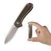 CIVIVI Mini Elementum Flipper Pocket Knife, Small folding Knife with 1.83" 14C28N Blade, Brass and Stainless Steel Handle C18062Q-1 view 1