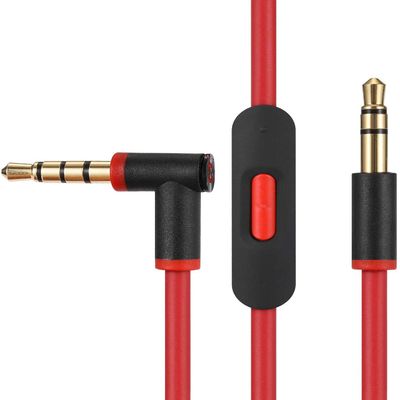3.5mm to 3.5mm Replacement Solo 3 Audio Cable Cord Wire with in-line Microphone and Remote Control Compatible with Beats by Dr Dre Solo/Studio/Pro/Detox/Wireless/Mixr/Executive/Pill Headphones (Red)