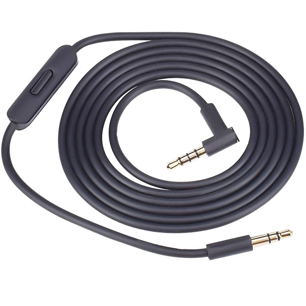 3.5mm to 3.5mm Replacement Solo 3 Audio Cable Cord Wire with in-line Microphone and Remote Control Compatible with Beats by Dr Dre Solo/Studio/Pro/Detox/Wireless/Mixr/Executive/Pill Headphones (Black)