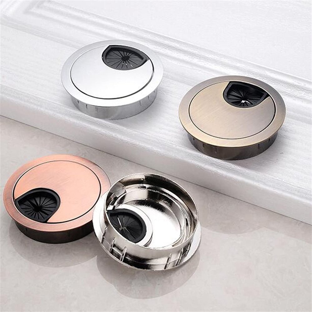 Cable Port Hole Cover Hole Cover Base Round 60mm Computer Desk Grommet Cable Wire Outlet Port Wire Organizer Furniture Hardware Never Scratch and fray Cables