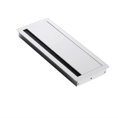 Cable Port Hole Cover Port PC Computer Table Desk Grommet Cable Tidy Outlet Wire Organizer Aluminium Alloy Office Hole Cover Surface Insert with Brush Never Scratch and fray Cables (Color : White)