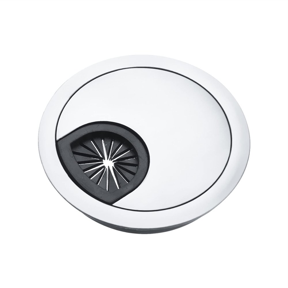 Cable Port Hole Cover 1PC Zinc Alloy Desk Wire Hole Cover Computer Tidy Grommet Table Cable Outlet Port Surface Line Box Table Cable Fastener Hardware Never Scratch and fray Cables