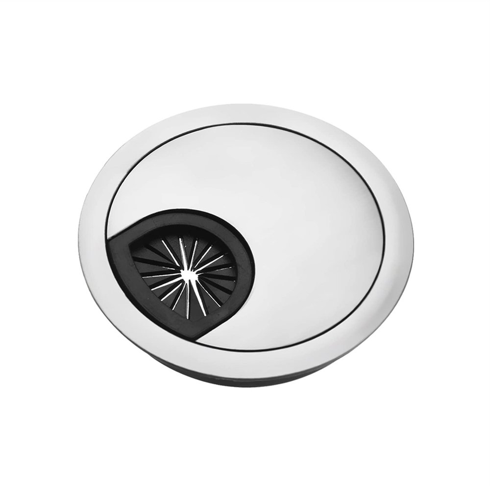 Cable Port Hole Cover 1PC Zinc Alloy Desk Wire Hole Cover Computer Tidy Grommet Table Cable Outlet Port Surface Line Box Table Cable Fastener Hardware Never Scratch and fray Cables