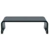 ZQQLVOO TV Stand/Monitor Riser Glass Black 15.7"x9.8"x4.3",Modern and Simple Design TV Rack, Sturdy Structure,Tempered Glass TV Rack,for Living Room, Entertainment Room, Office view 2