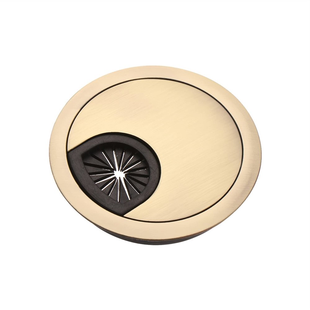 Cable Port Hole Cover 1PC Zinc Alloy Desk Wire Hole Cover Computer Tidy Grommet Table Cable Outlet Port Surface Line Box Table Cable Fastener Hardware Never Scratch and fray Cables