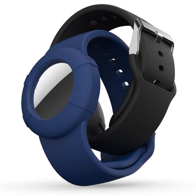 Airtag Bracelet for Kids-2 Pack, Waterproof Airtag Toddler Bracelet Compatible with Apple Airtag (1st & 2nd Gen), Adjustable Watch-Style Wristband Soft Silicone Hidden