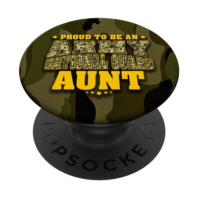 Proud To Be An Army National Guard Aunt Camo Military Auntie PopSockets Swappable PopGrip