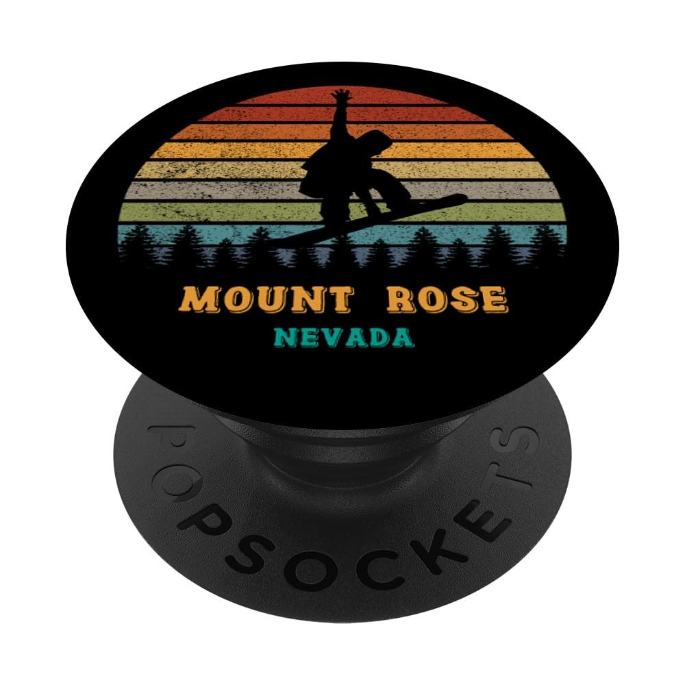 Mount Rose Tahoe Nevada Vintage Sun Snowboarding Snowboarder PopSockets Standard PopGrip