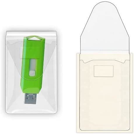 StoreSMART - USB Flash Drive Holders- Peel & Stick Strip & Resealable Flap - 6-Pack - TL10252-6