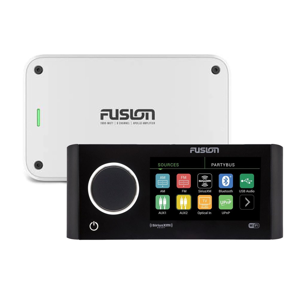 Fusion MS-RA770 Apollo Marine Entertainment System with Fusion MS-AP61800 Apollo 6 Channel Marine Amplifier
