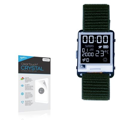 BoxWave Screen Protector Compatible with SQFMI Watchy - ClearTouch Crystal (2-Pack), HD Film Skin - Shields from Scratches