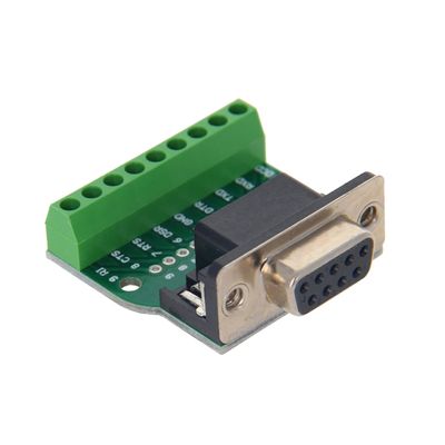 Heyiarbeit DB9 Breakout Board Connector 9 Pin 2 Row RS232/485 Serial Female Port Solder-Free Terminal Block Adapter with Positioning Riveting for Automatic Control Equipment Computer Black 1pcs