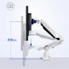 Monitor Mount Single Monitor Desk Mount Long Arm Monitor Stand Mount with Gas Spring Wall Mounted Height-Adjustable VESA Mount for 15 - 27 Inch Screen Monitor Desk Mount view 3