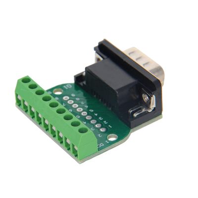 Heyiarbeit DB9 Breakout Board Connector 9 Pin 2 Row RS232/485 Serial Male Port Solder-Free Terminal Block Adapter with Positioning Riveting for Automatic Control Equipment Computer Black 1pcs