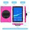 Lenovo Tab M10 FHD Plus TB-X606F TB-X606X 10.3" Case, Three Layer Heavy Duty Shockproof Rugged Case with 360 Degree Rotatable Stand, Hand Strap for Lenovo Tab M10 FHD Plus 10.3" - Rose Red view 3